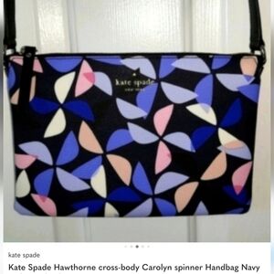 Kate Spade Hawthorne Lane Spinner Blue and Pink Crossbody Bag